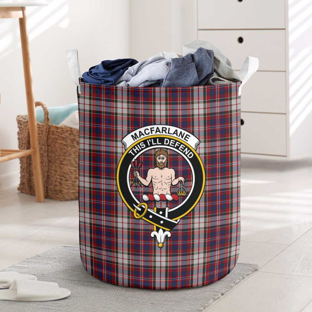 MacFarlane Dress Tartan Laundry Basket with Family Crest One Size - Tartanvibesclothing Shop