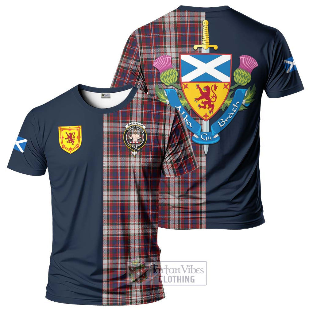 Tartan Vibes Clothing MacFarlane Dress Tartan T-Shirt Alba with Scottish Lion Royal Arm Half Style