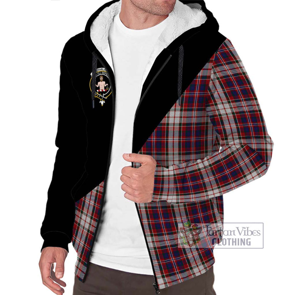 MacFarlane Dress Tartan Sherpa Hoodie with Family Crest and Military Logo Style Unisex S - Tartanvibesclothing Shop