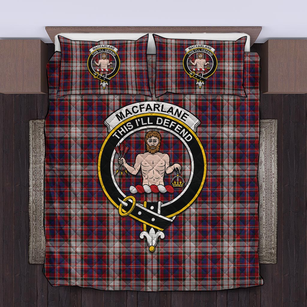 MacFarlane Dress Tartan Quilt Bed Set with Family Crest Twin - Tartan Vibes Clothing