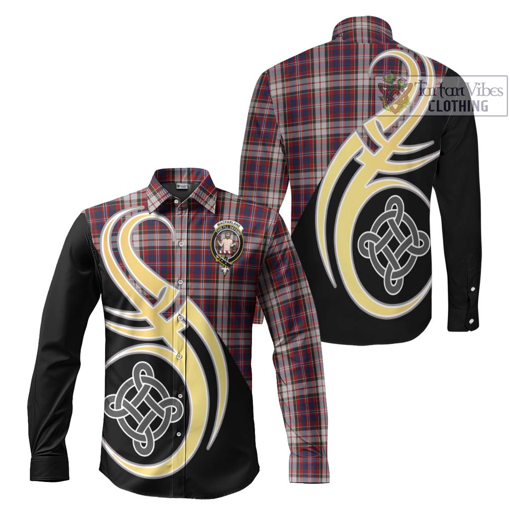 MacFarlane Dress Tartan Long Sleeve Button Shirt with Family Crest and Celtic Symbol Style Men's Shirt S - Tartan Vibes Clothing