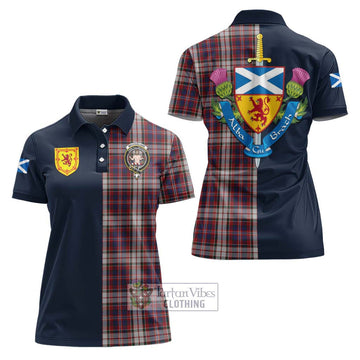 MacFarlane Dress Tartan Women's Polo Shirt Alba with Scottish Lion Royal Arm Half Style