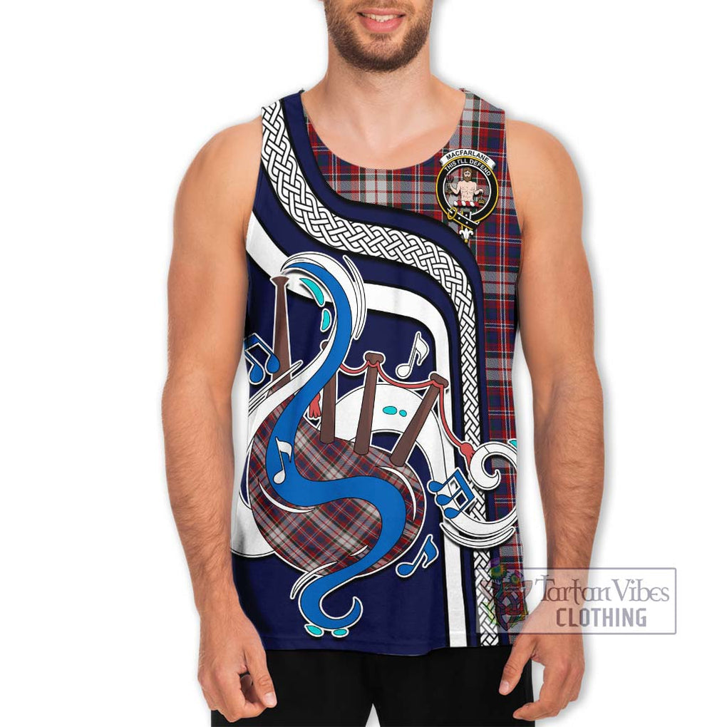 MacFarlane Dress Tartan Men's Tank Top with Epic Bagpipe Style Men - Tartanvibesclothing Shop