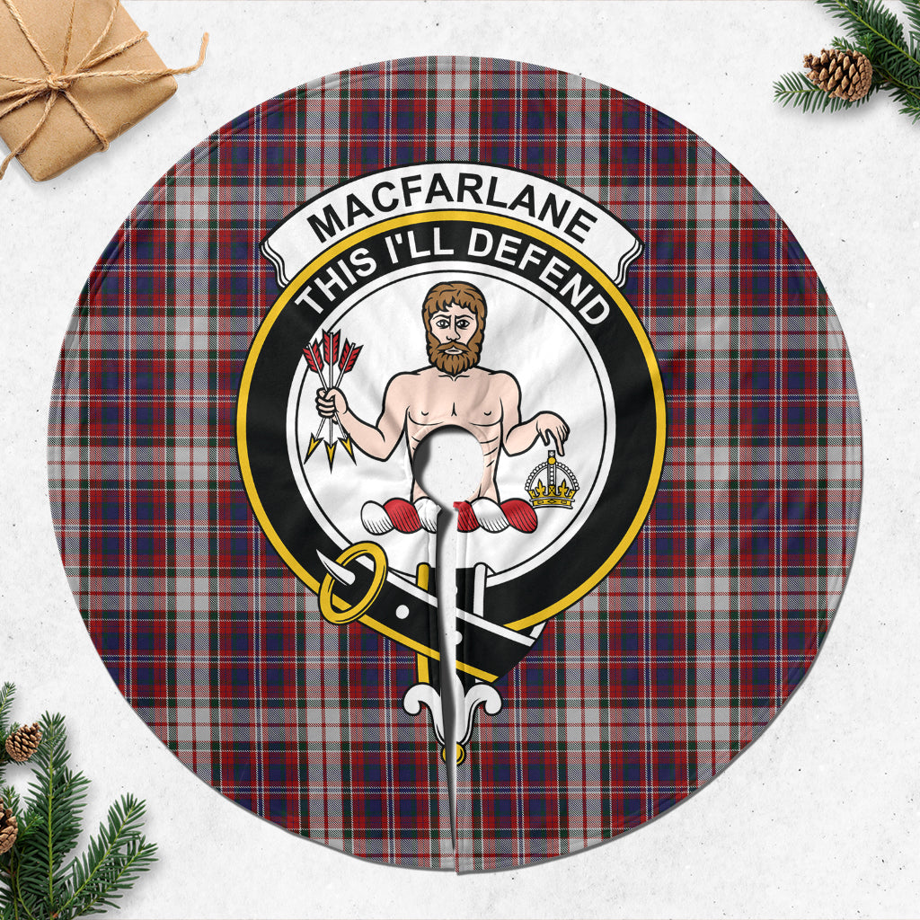 MacFarlane Dress Tartan Christmas Tree Skirt with Family Crest - Tartanvibesclothing