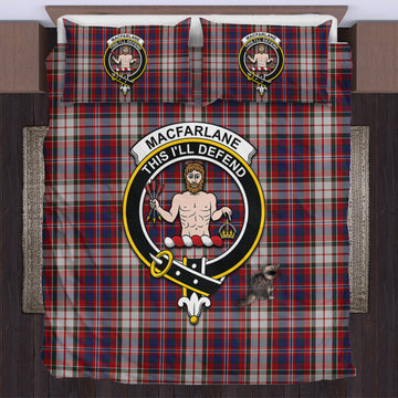 MacFarlane Dress Tartan Bedding Set with Family Crest