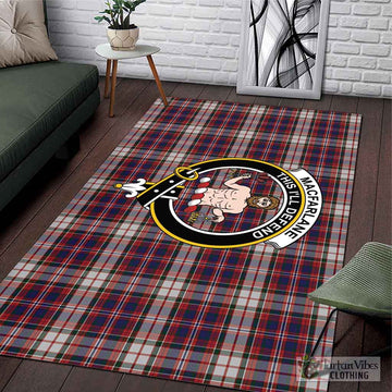 MacFarlane Dress Tartan Area Rug with Family Crest