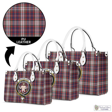 MacFarlane Dress Tartan Luxury Leather Handbags with Family Crest