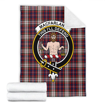 MacFarlane Dress Tartan Blanket with Family Crest