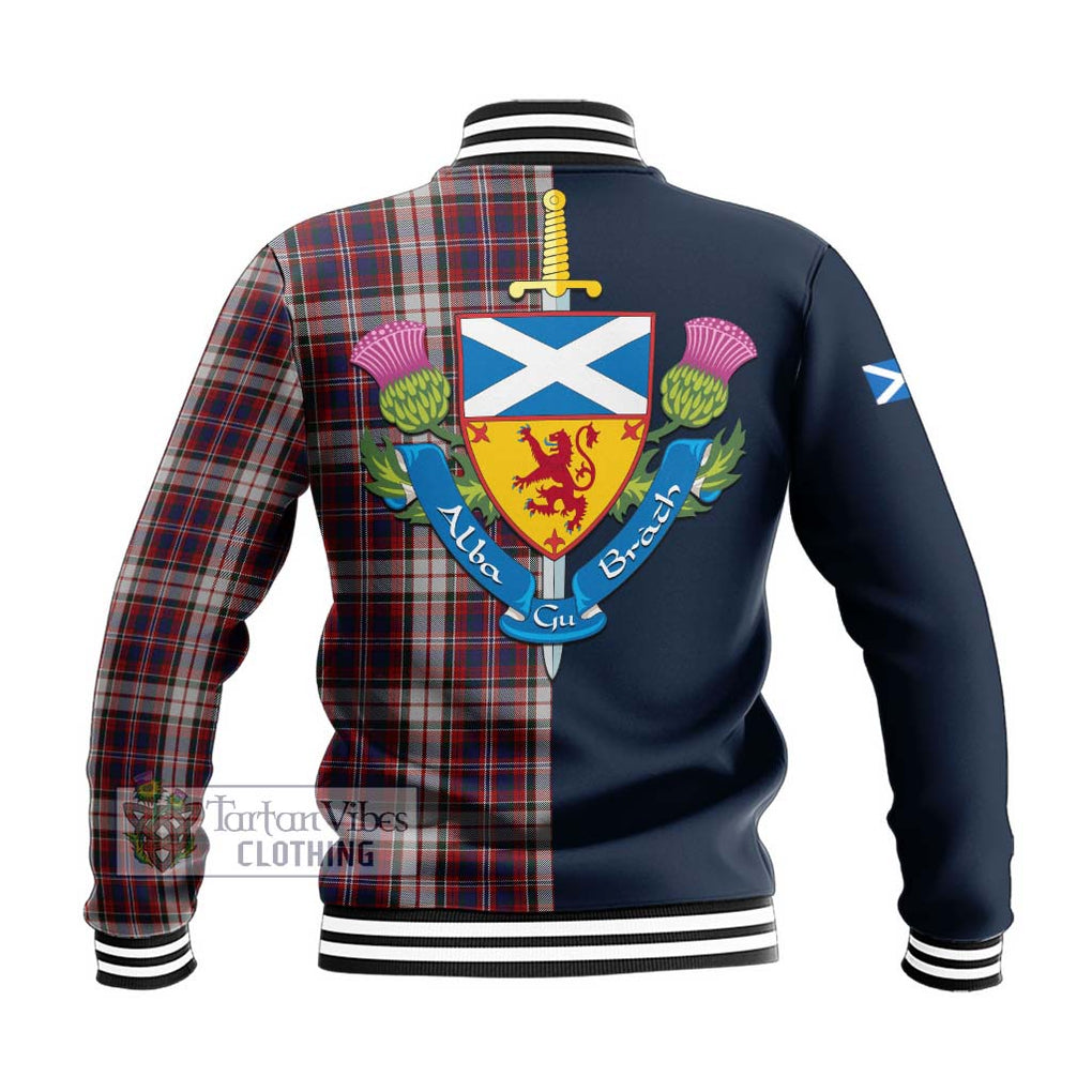 Tartan Vibes Clothing MacFarlane Dress Tartan Baseball Jacket with Scottish Lion Royal Arm Half Style