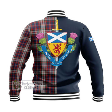 MacFarlane Dress Tartan Baseball Jacket Alba with Scottish Lion Royal Arm Half Style