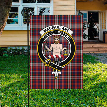 MacFarlane Dress Tartan Flag with Family Crest