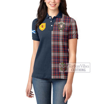 MacFarlane Dress Tartan Women's Polo Shirt Alba with Scottish Lion Royal Arm Half Style