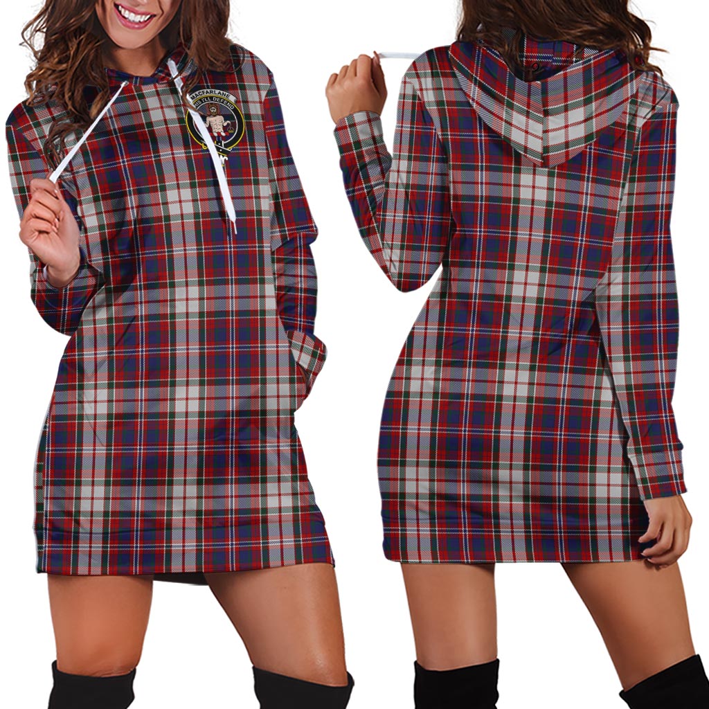 MacFarlane Dress Tartan Hoodie Dress with Family Crest - Tartan Vibes Clothing