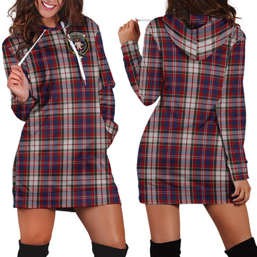 MacFarlane Dress Tartan Hoodie Dress with Family Crest