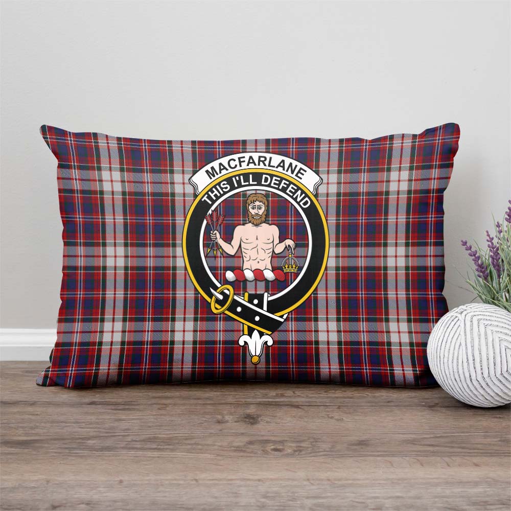 MacFarlane Dress Tartan Pillow Cover with Family Crest Rectangle Pillow Cover - Tartanvibesclothing