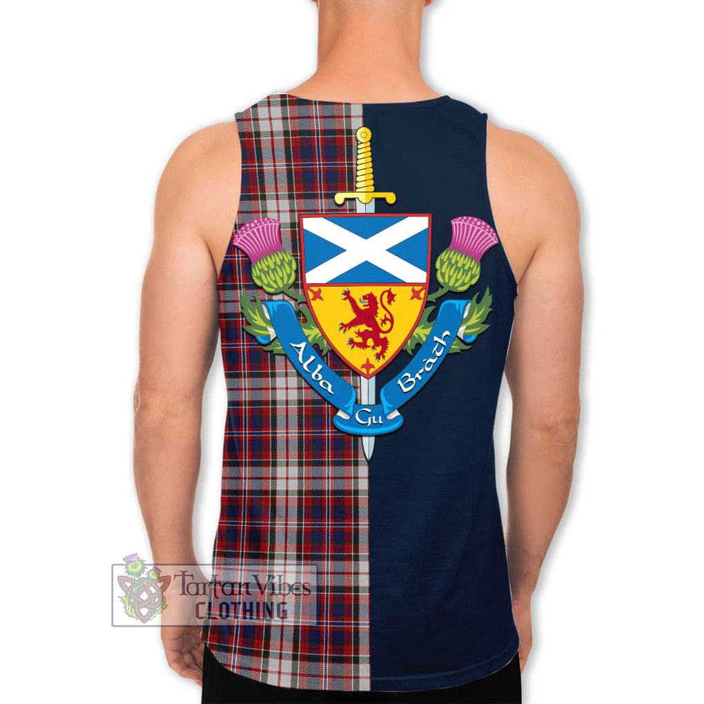 Tartan Vibes Clothing MacFarlane Dress Tartan Men's Tank Top with Scottish Lion Royal Arm Half Style