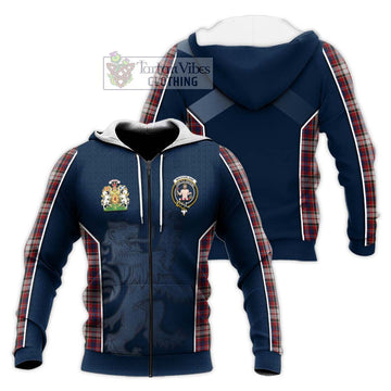 MacFarlane Dress Tartan Knitted Hoodie with Family Crest and Lion Rampant Vibes Sport Style