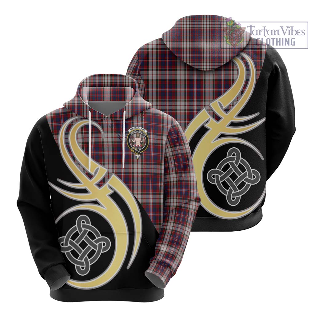 Tartan Vibes Clothing MacFarlane Dress Tartan Hoodie with Family Crest and Celtic Symbol Style