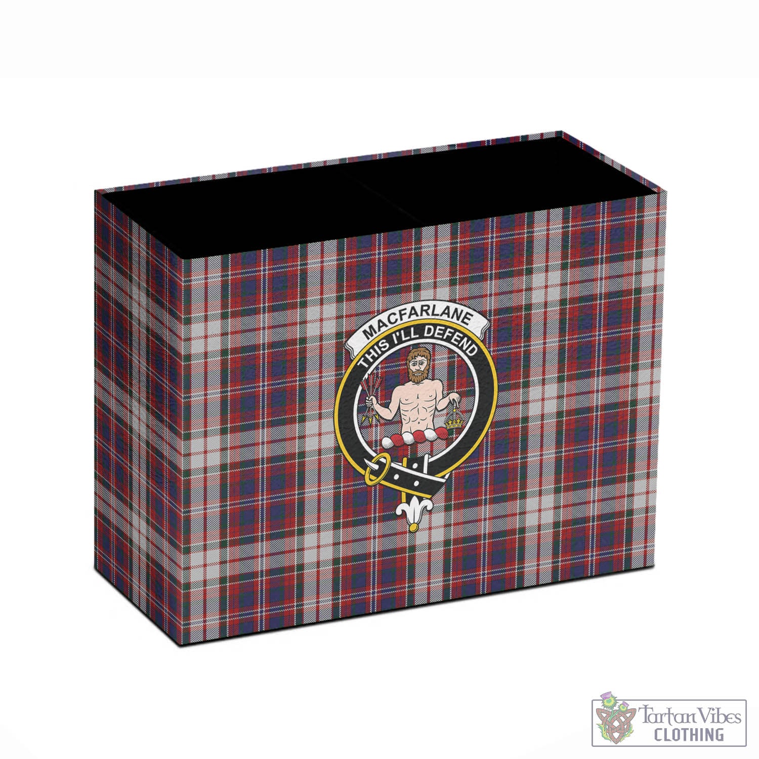 Tartan Vibes Clothing MacFarlane Dress Tartan Pen Holder with Family Crest