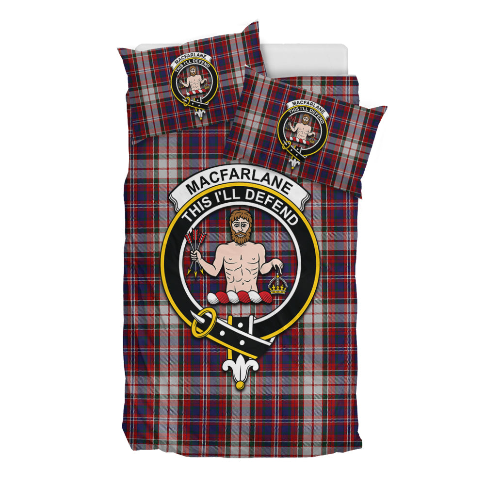 MacFarlane Dress Tartan Bedding Set with Family Crest - Tartan Vibes Clothing