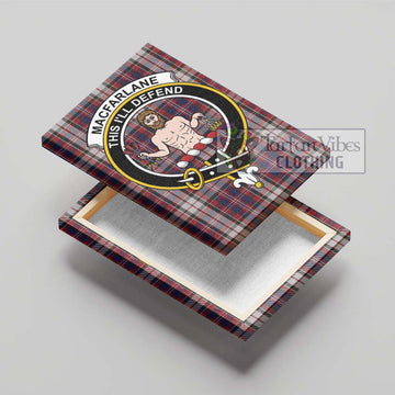 MacFarlane Dress Tartan Canvas Print Wall Art with Family Crest