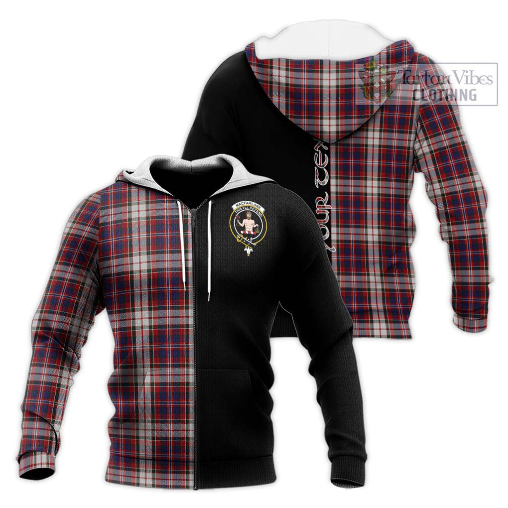 MacFarlane Dress Tartan Knitted Hoodie with Family Crest and Half Of Me Style Unisex Knitted Zip Hoodie - Tartanvibesclothing Shop