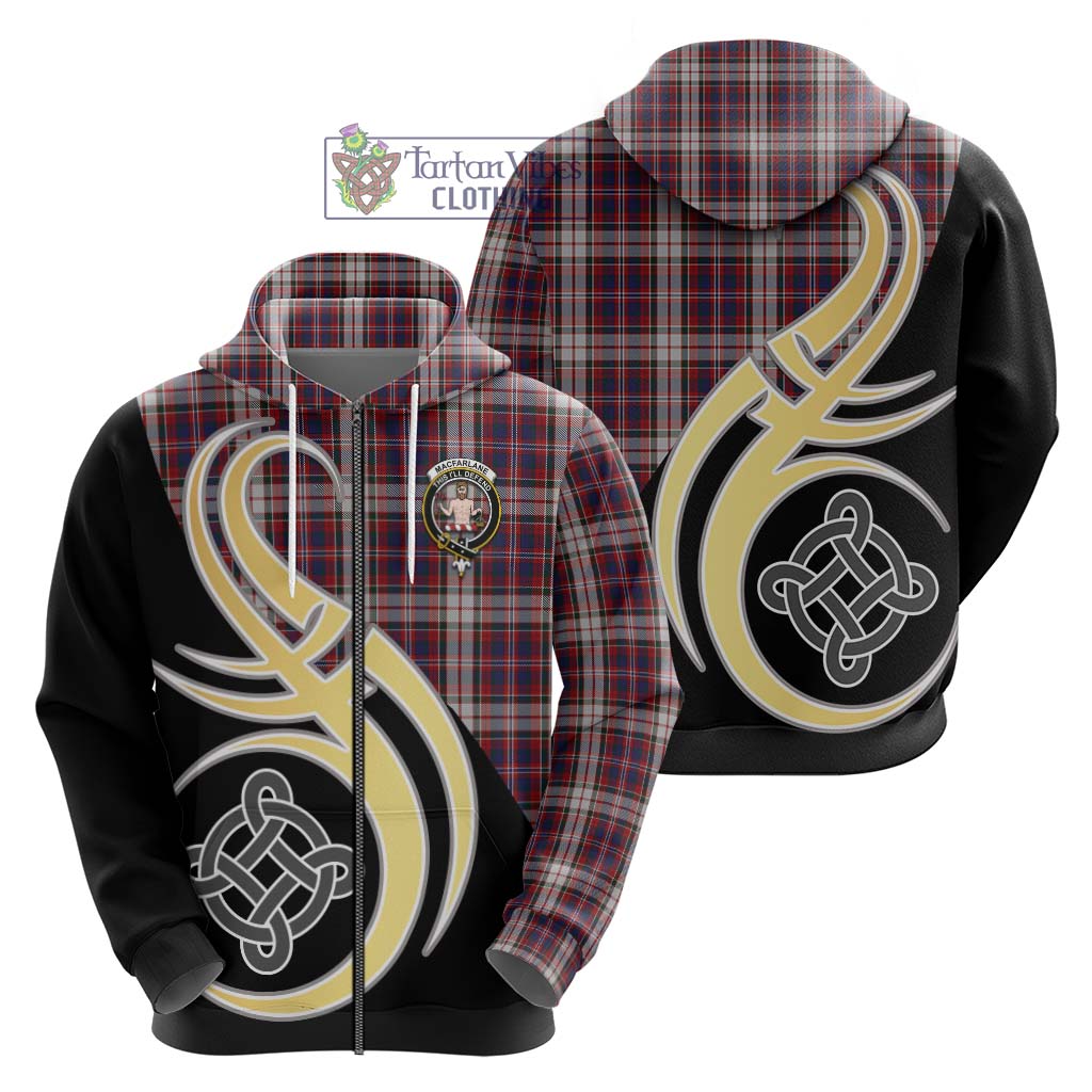 Tartan Vibes Clothing MacFarlane Dress Tartan Hoodie with Family Crest and Celtic Symbol Style