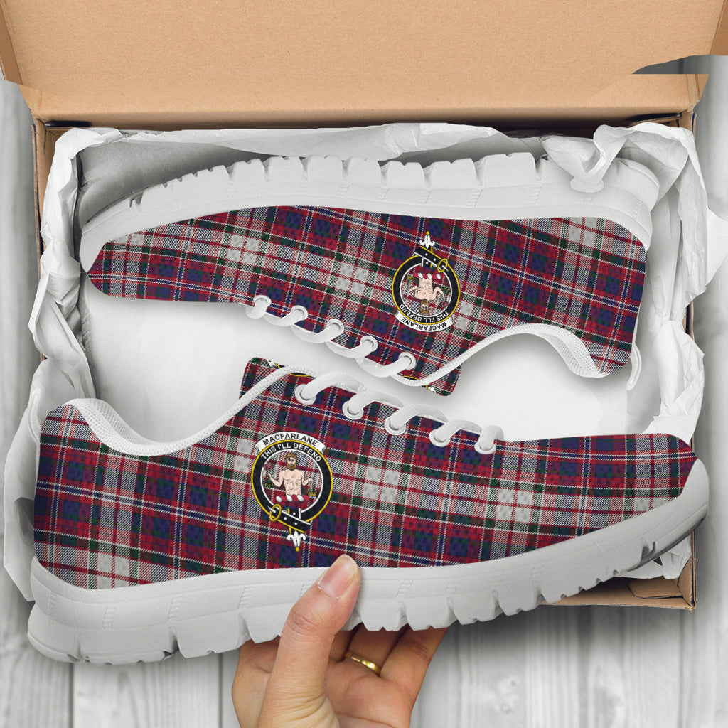 MacFarlane Dress Tartan Sneakers with Family Crest - Tartan Vibes Clothing