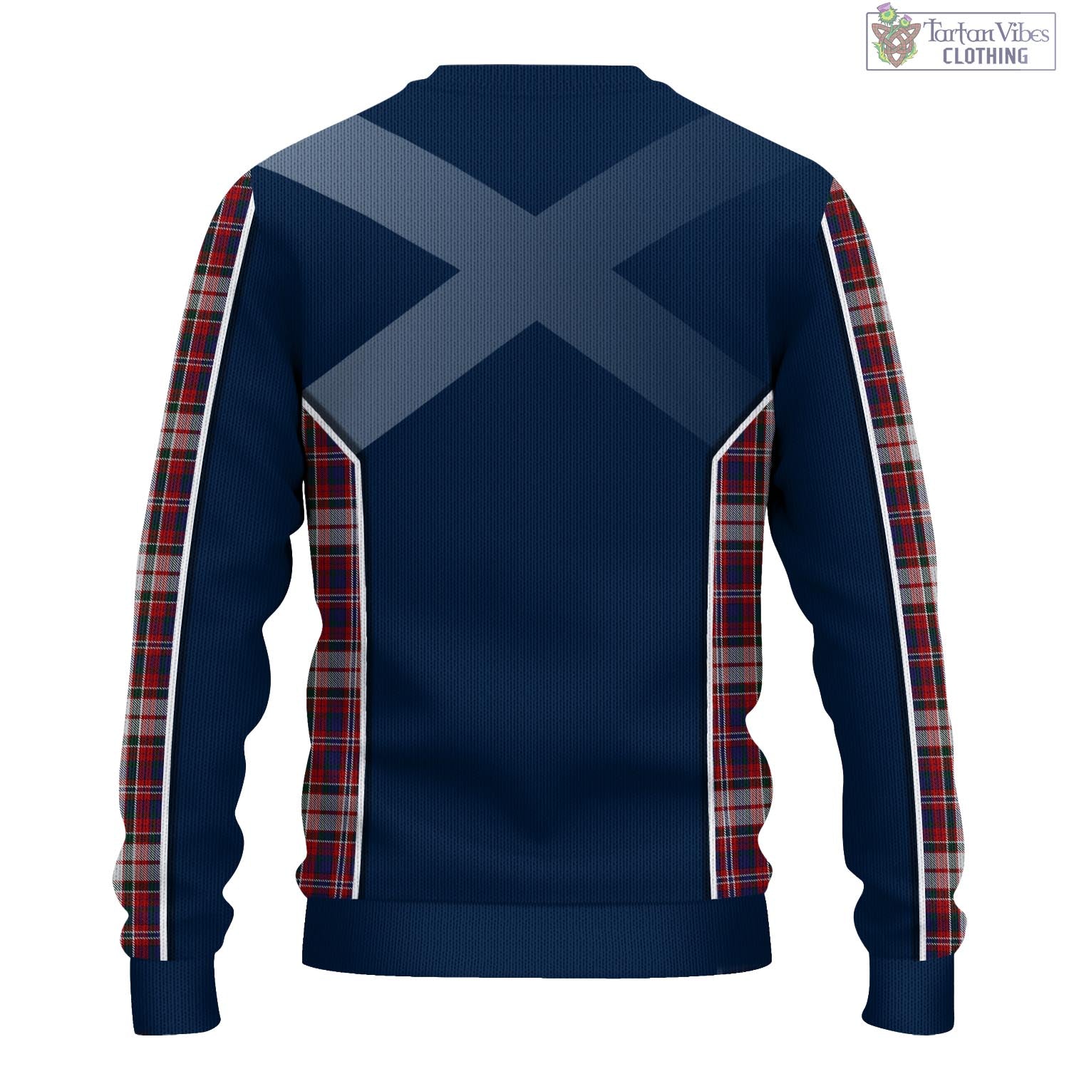 Tartan Vibes Clothing MacFarlane Dress Tartan Knitted Sweatshirt with Family Crest and Scottish Thistle Vibes Sport Style