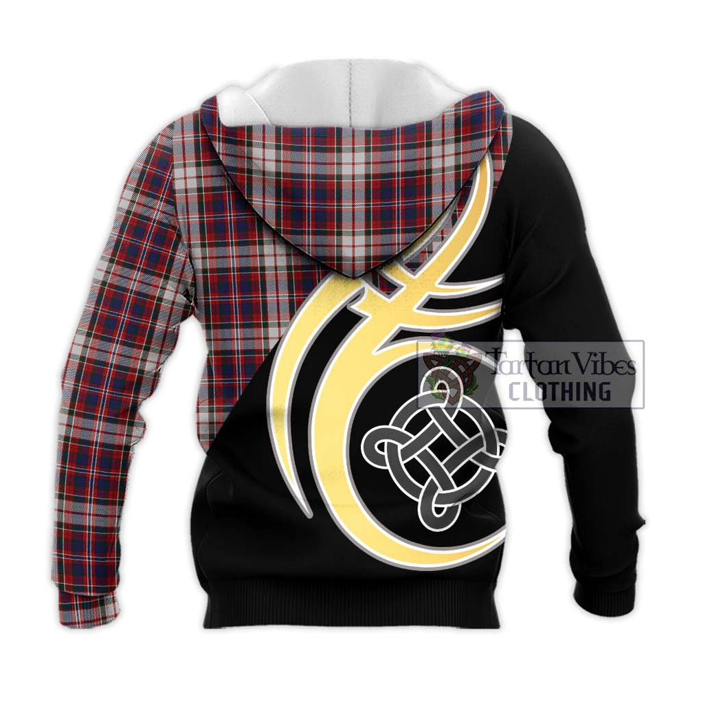 MacFarlane Dress Tartan Knitted Hoodie with Family Crest and Celtic Symbol Style - Tartan Vibes Clothing