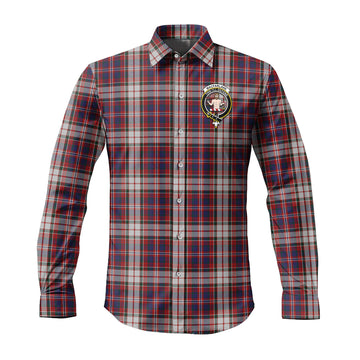 MacFarlane Dress Tartan Long Sleeve Button Up Shirt with Family Crest