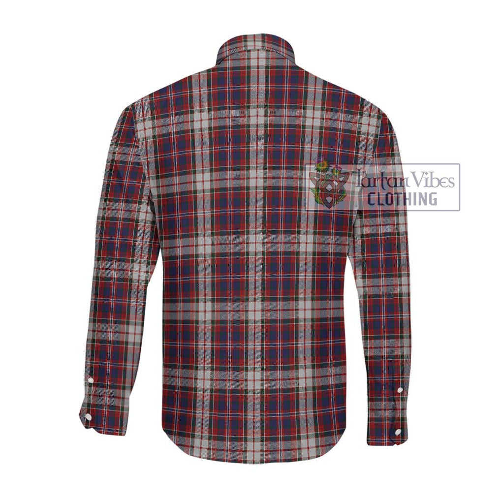 MacFarlane Dress Tartan Long Sleeve Button Shirt with Family Crest DNA In Me Style - Tartanvibesclothing Shop