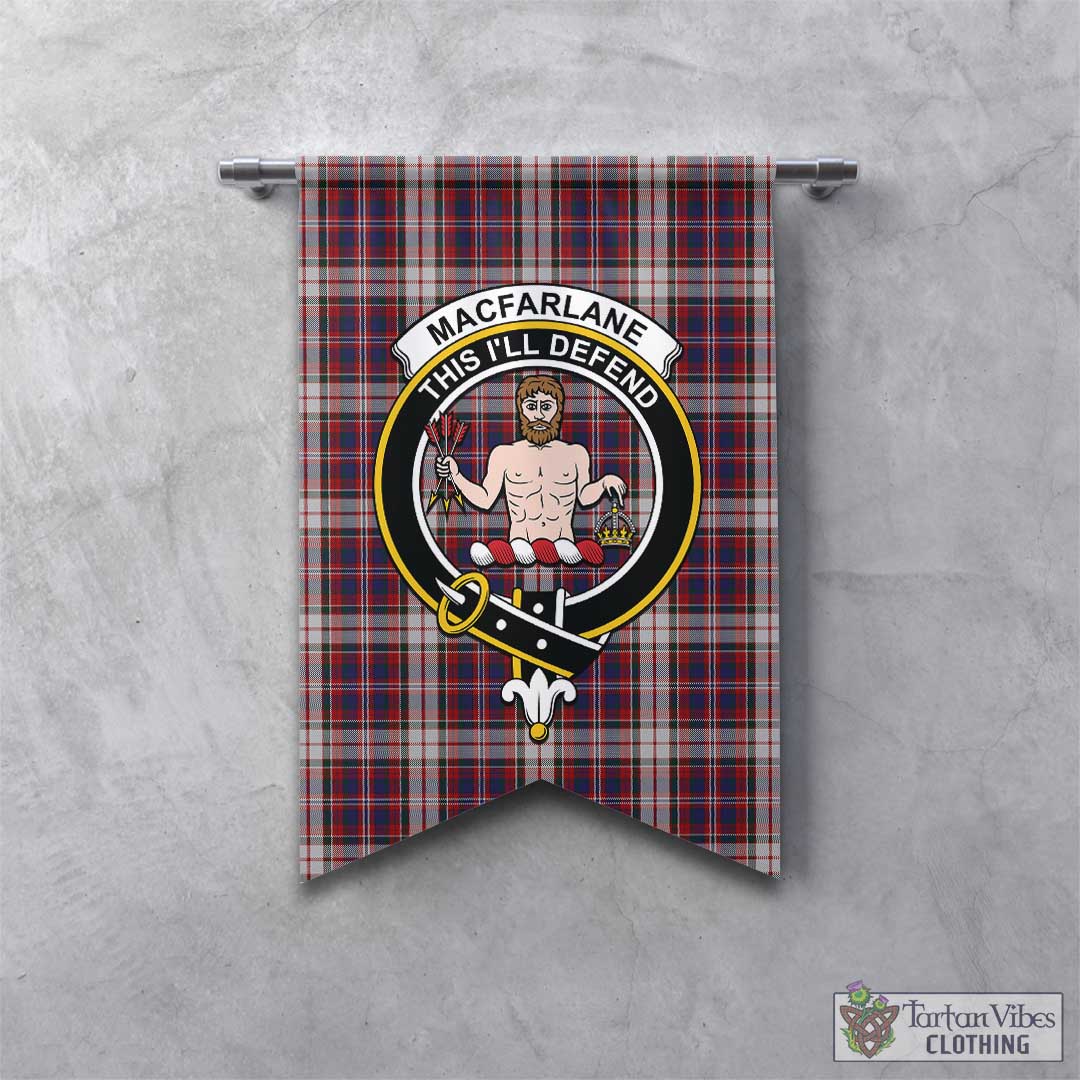 Tartan Vibes Clothing MacFarlane Dress Tartan Gonfalon, Tartan Banner with Family Crest