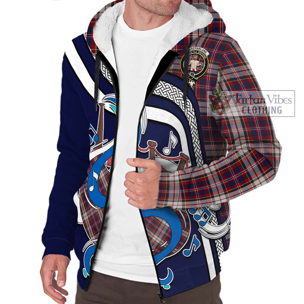 MacFarlane Dress Tartan Sherpa Hoodie with Epic Bagpipe Style Unisex - Tartanvibesclothing Shop