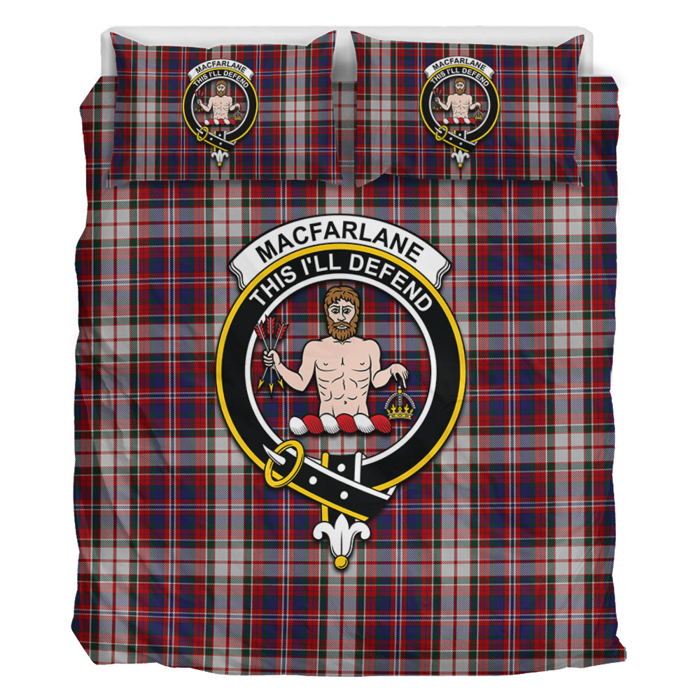 MacFarlane Dress Tartan Bedding Set with Family Crest - Tartan Vibes Clothing