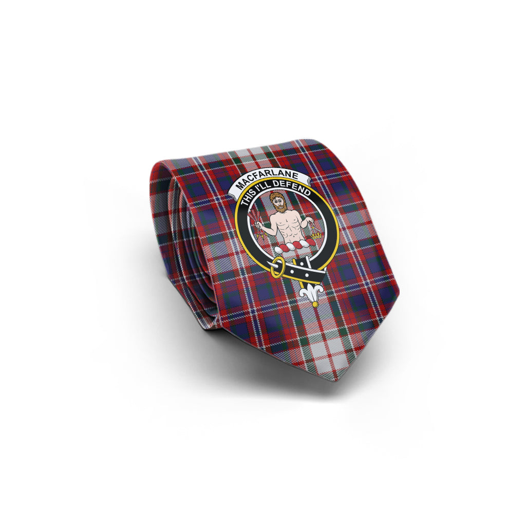 MacFarlane Dress Tartan Classic Necktie with Family Crest - Tartan Vibes Clothing