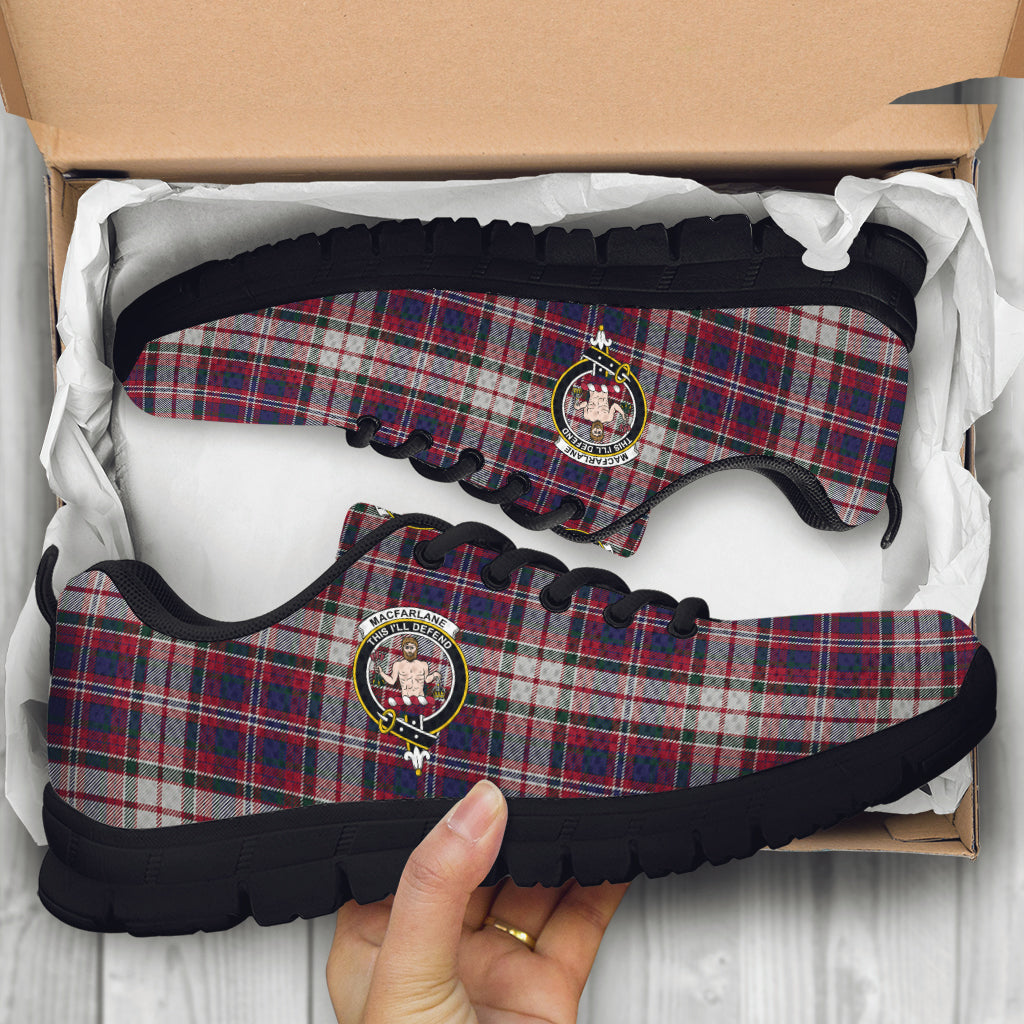 MacFarlane Dress Tartan Sneakers with Family Crest - Tartan Vibes Clothing