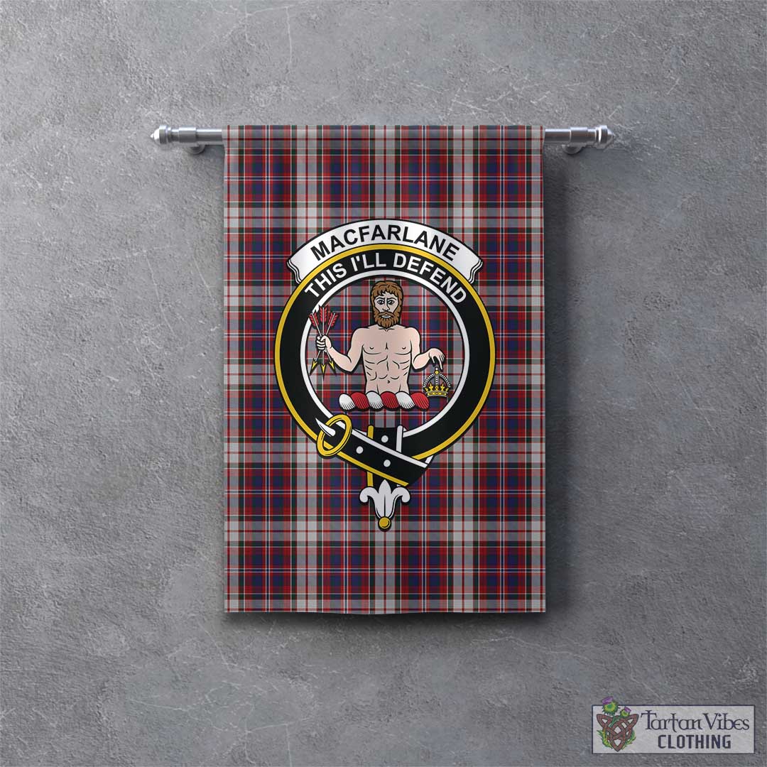 Tartan Vibes Clothing MacFarlane Dress Tartan Gonfalon, Tartan Banner with Family Crest