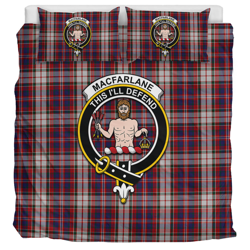 MacFarlane Dress Tartan Bedding Set with Family Crest UK Bedding Set UK Super King 104*94 inch - Tartan Vibes Clothing