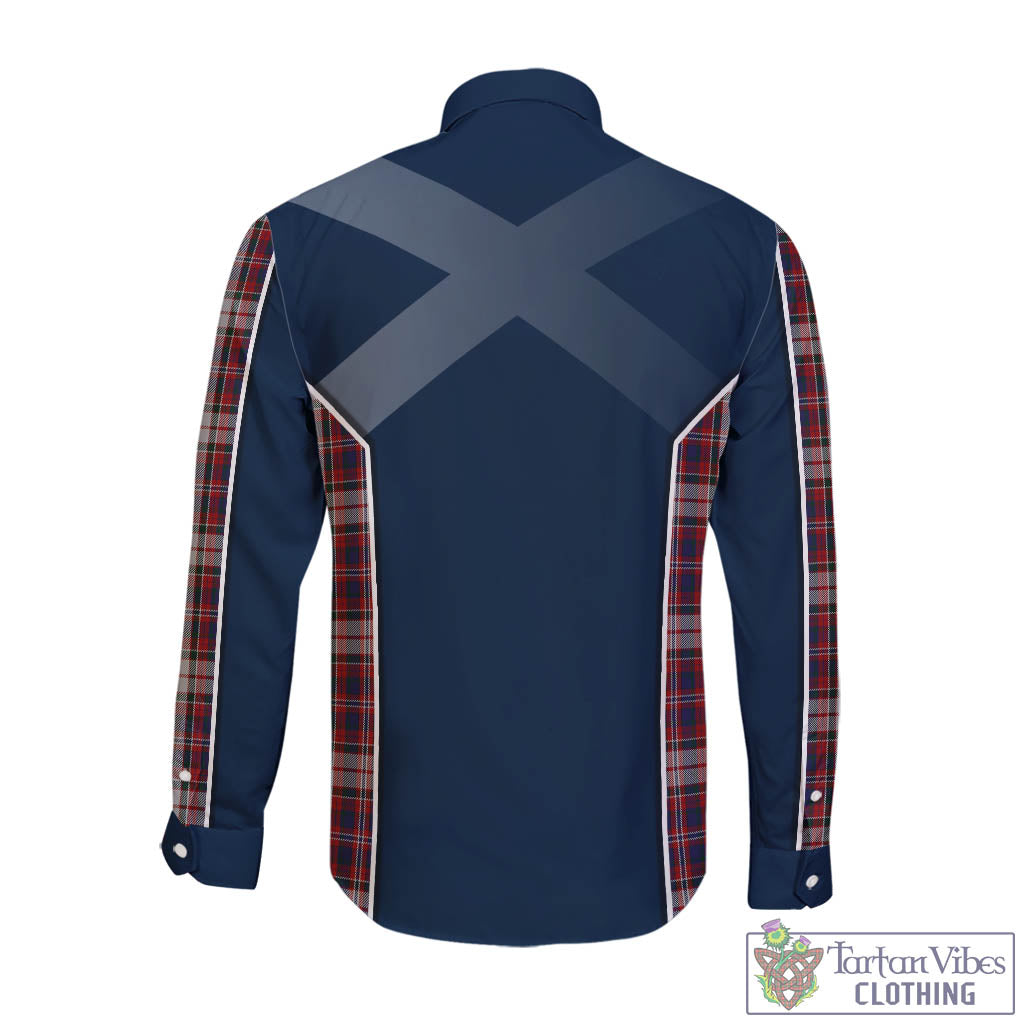 Tartan Vibes Clothing MacFarlane Dress Tartan Long Sleeve Button Up Shirt with Family Crest and Scottish Thistle Vibes Sport Style