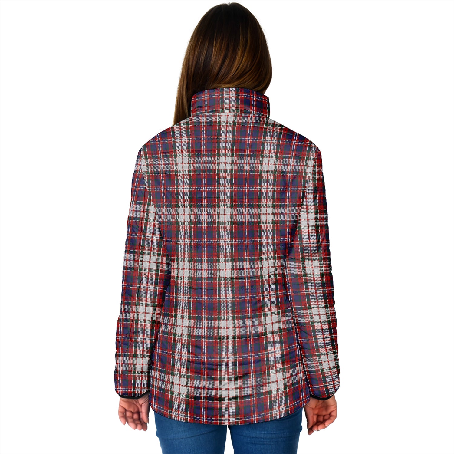 MacFarlane Dress Tartan Padded Jacket with Family Crest - Tartan Vibes Clothing