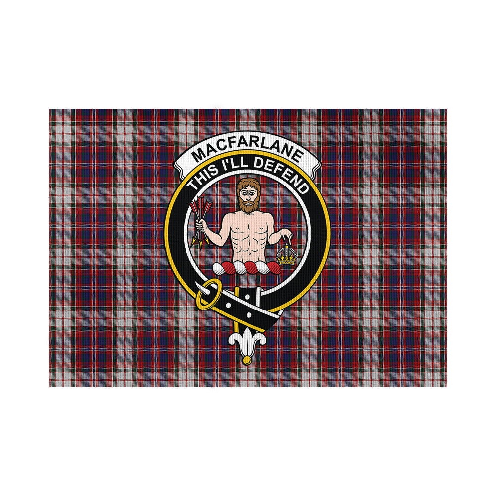 MacFarlane Dress Tartan Flag with Family Crest - Tartan Vibes Clothing