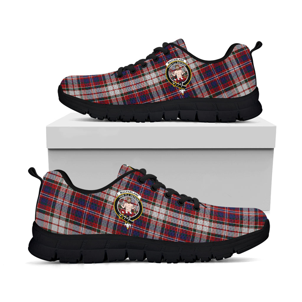 MacFarlane Dress Tartan Sneakers with Family Crest - Tartan Vibes Clothing