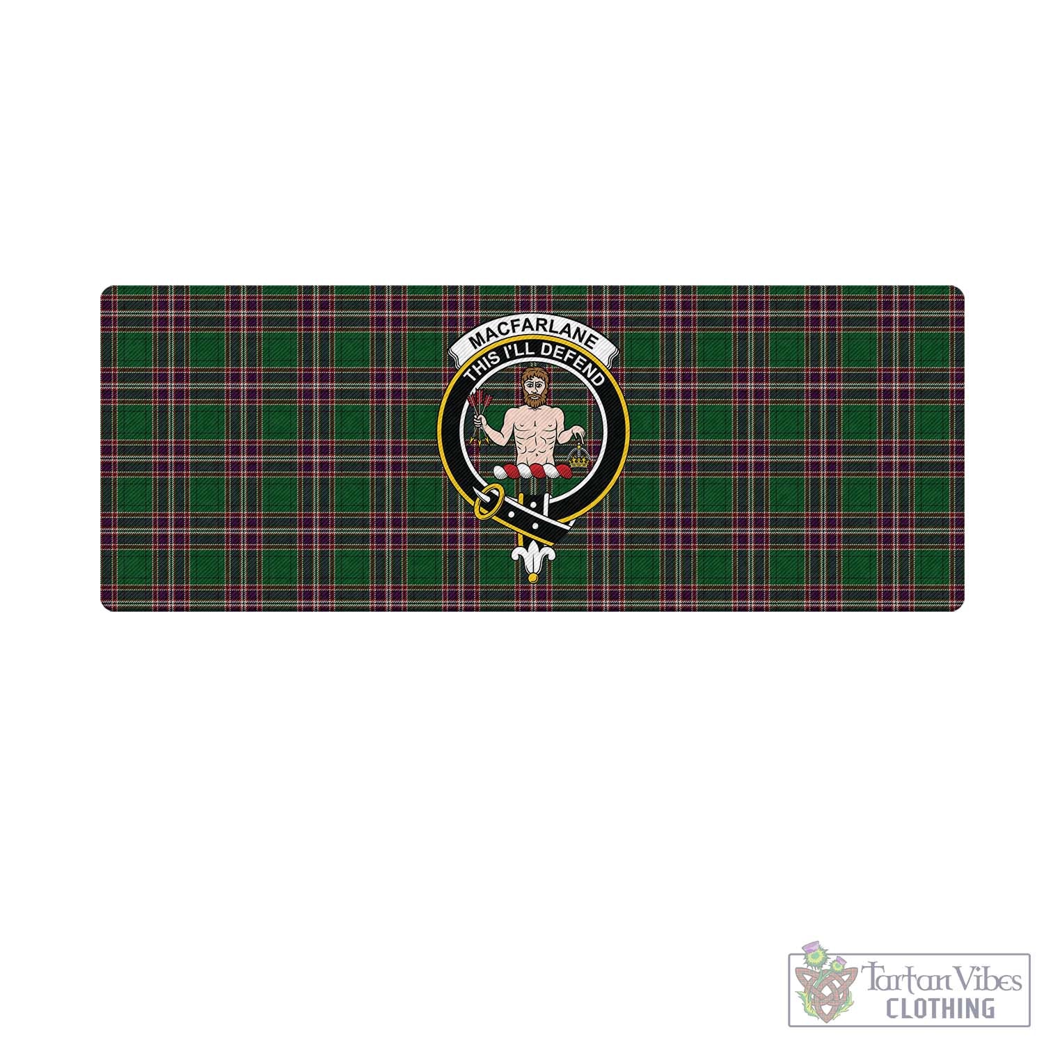 Tartan Vibes Clothing MacFarlane Hunting Tartan Mouse Pad with Family Crest