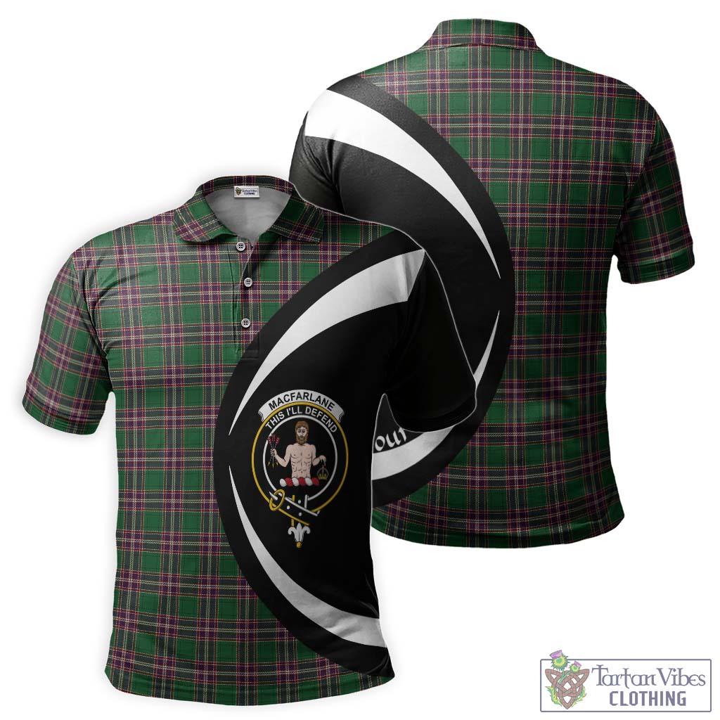 MacFarlane Hunting Tartan Men's Polo Shirt with Family Crest Circle Style Kid - Tartan Vibes Clothing