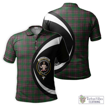 MacFarlane Hunting Tartan Men's Polo Shirt with Family Crest Circle Style