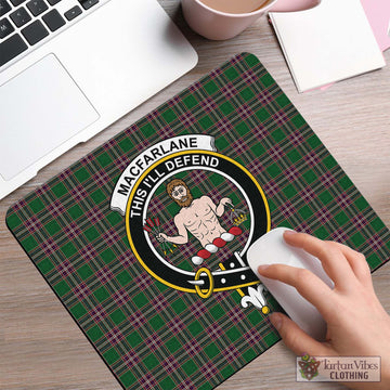 MacFarlane Hunting Tartan Mouse Pad with Family Crest