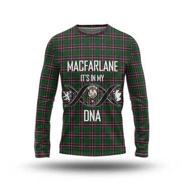 MacFarlane Hunting Tartan Long Sleeve T-Shirt with Family Crest DNA In Me Style