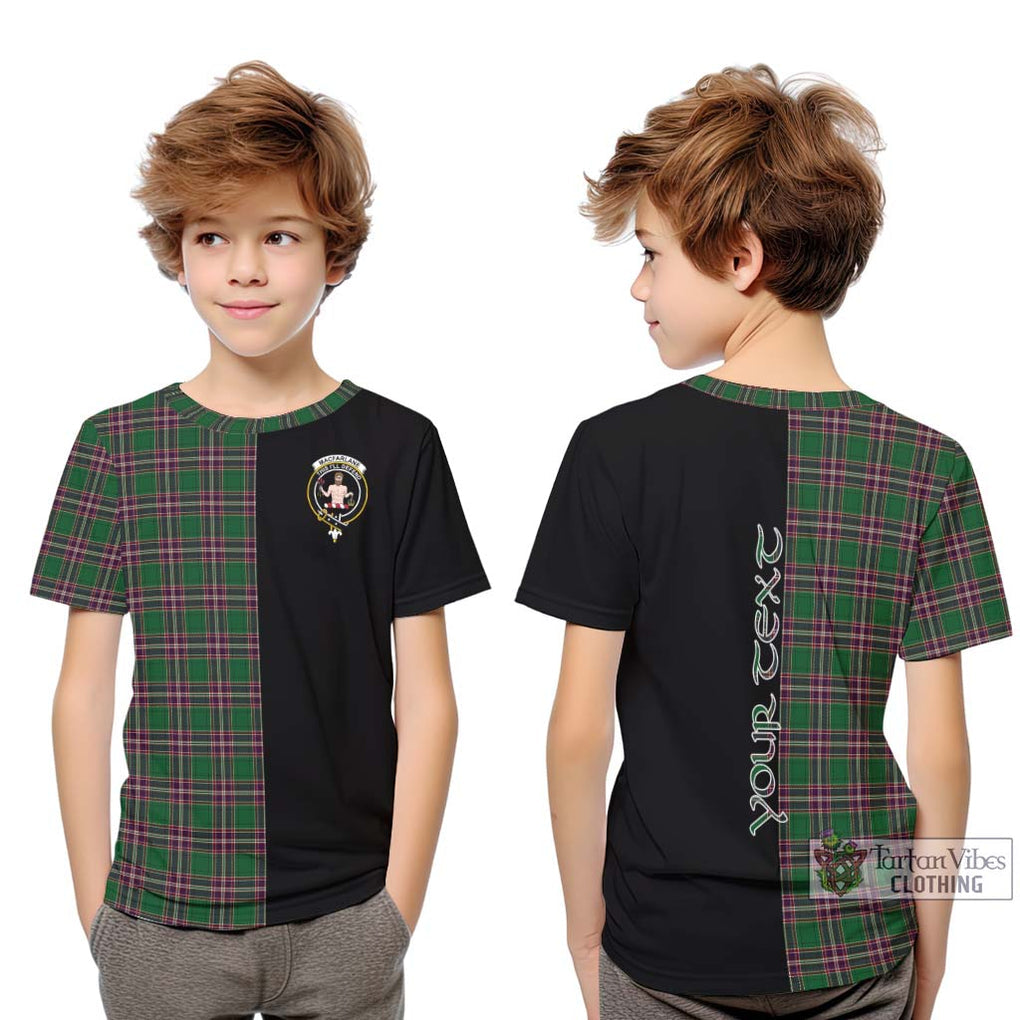 MacFarlane Hunting Tartan Kid T-Shirt with Family Crest and Half Of Me Style Youth XL Size14 - Tartanvibesclothing Shop