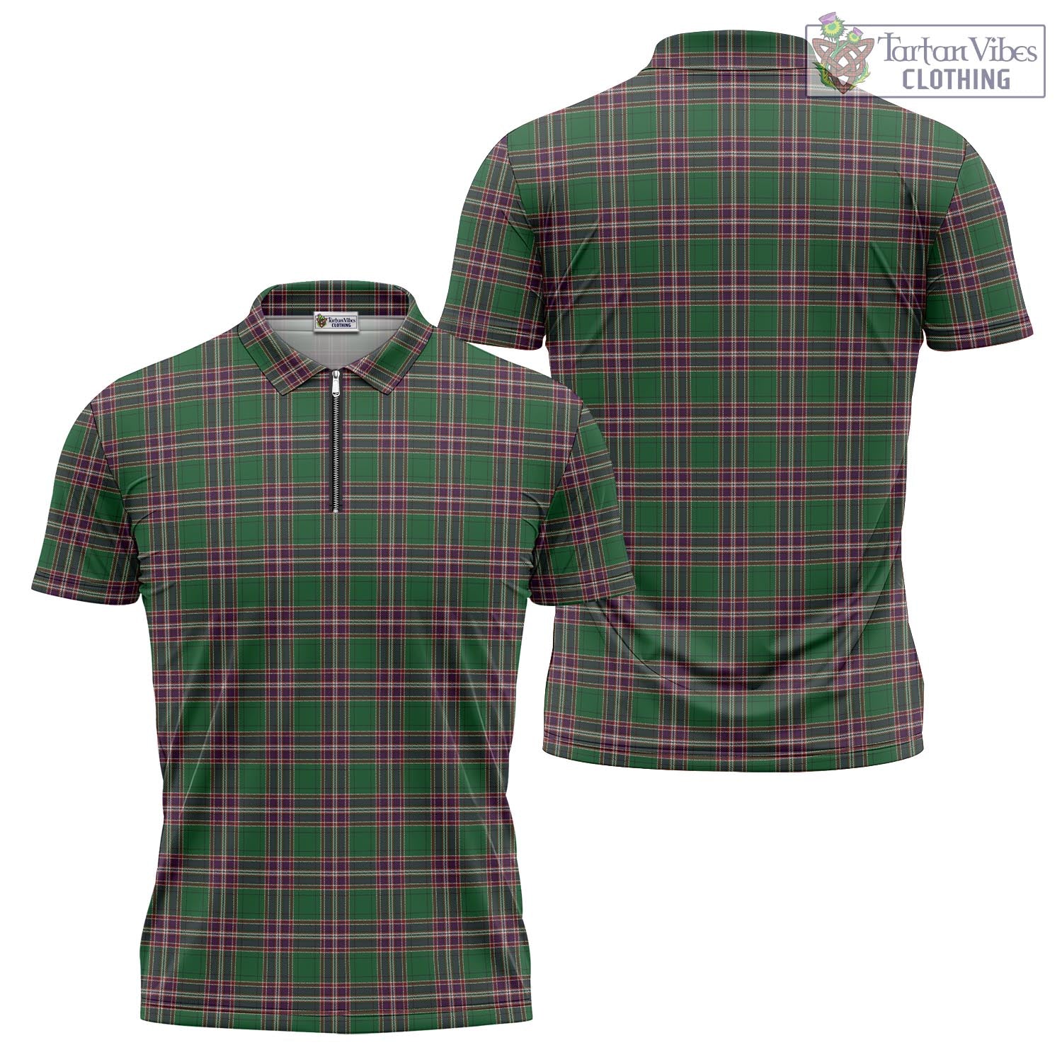 Tartan Vibes Clothing MacFarlane Hunting Tartan Zipper Polo Shirt